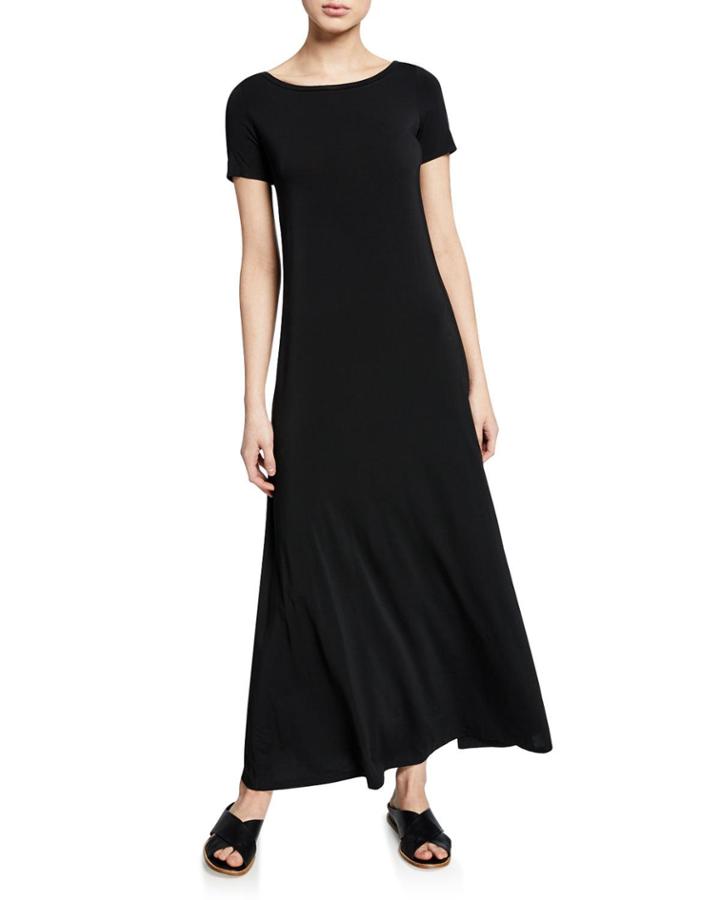 Boat-neck Short-sleeve Dress