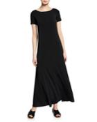 Boat-neck Short-sleeve Dress
