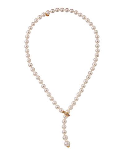 8mm Simulated Pearl Lariat Necklace