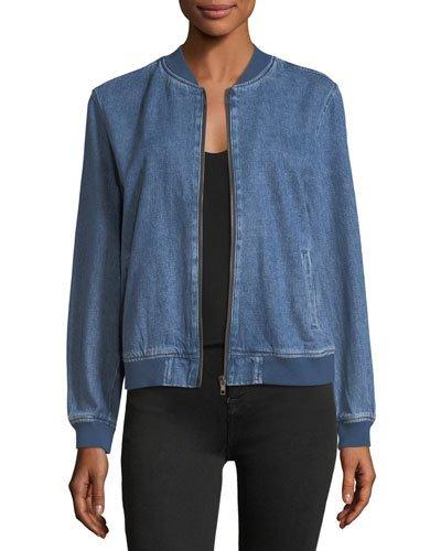 Dorla Embroidered Denim Bomber Jacket