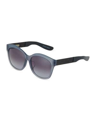 Modified Oval Acetate Sunglasses, Gray
