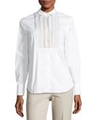 Monili-beaded Bib Poplin Top