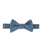 Kensington Floral Silk Bow Tie, Black