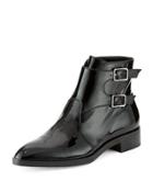 Patent Side-buckle Bootie, Black