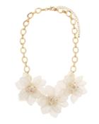 Flower Statement Necklace, White