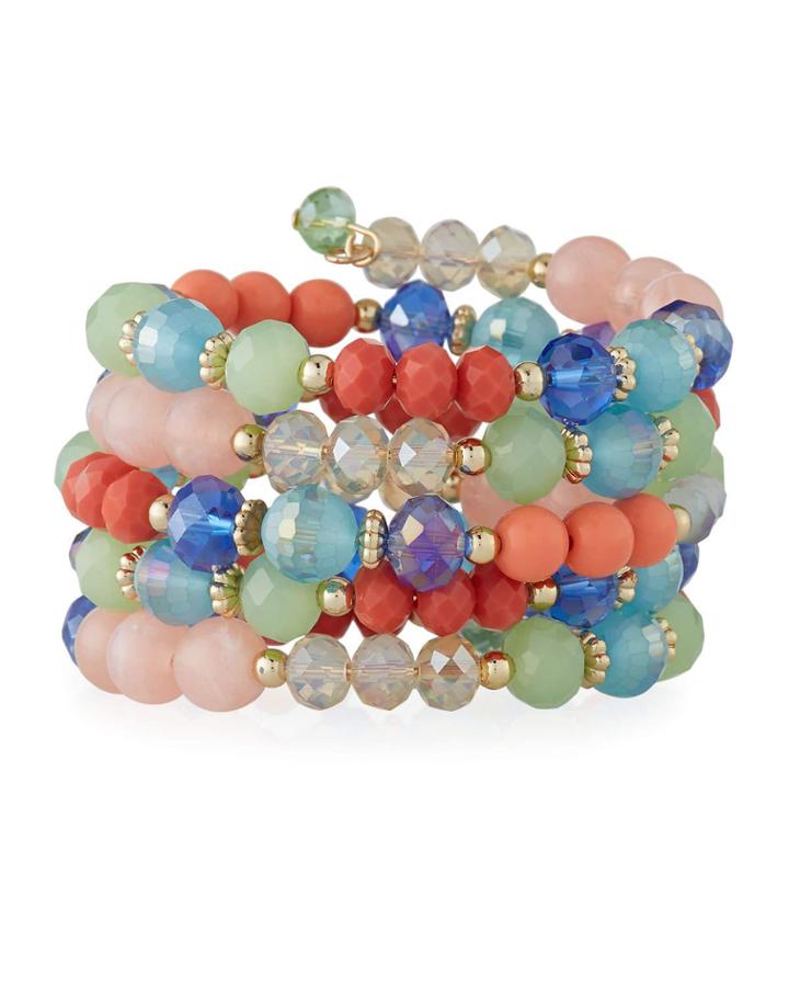 Aqua Multi-row Wrap Bracelet