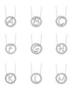 14k White Gold Diamond Initial Necklace