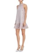 Crepe Couture Dress With Heavy Metallic