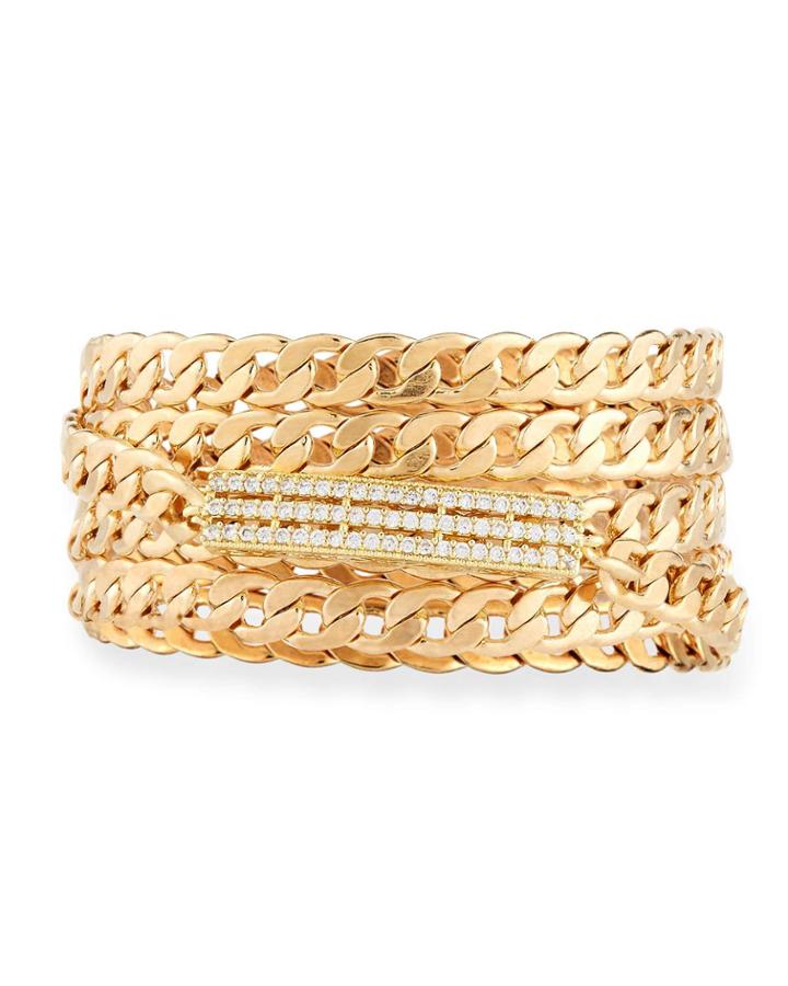 Overlapping Crystal Chain Bracelet