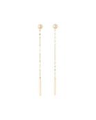 14k Gold Bead & Linear Chain Earrings