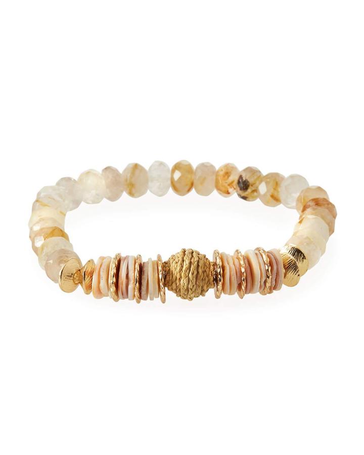 Rutilated Quartz & Raffia