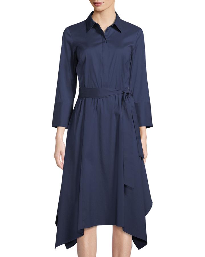 Moxie 3/4-sleeve Handkerchief-hem Dress
