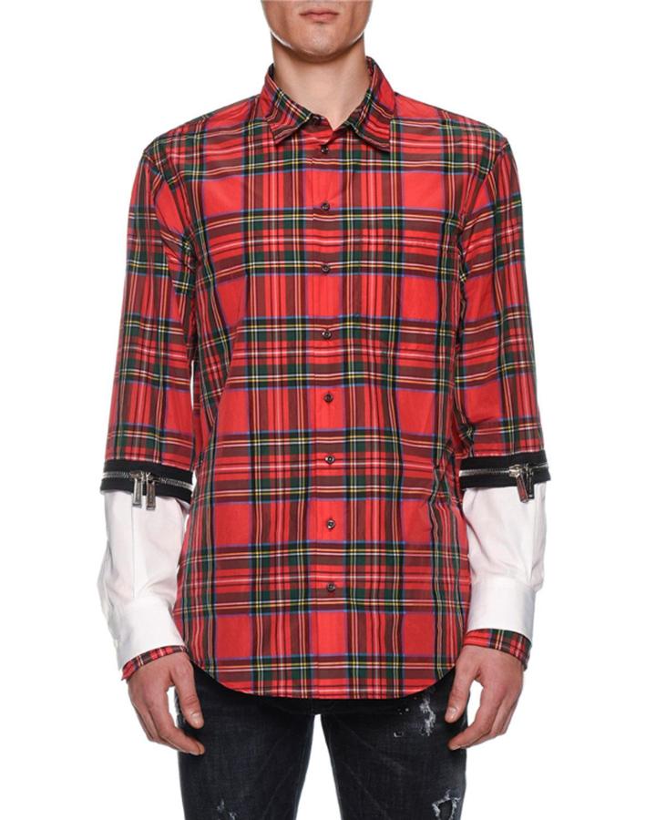 Men's Tartan Zip-cuff
