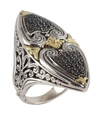 Asteri Marquise Ring W/ Pave Black Diamonds,