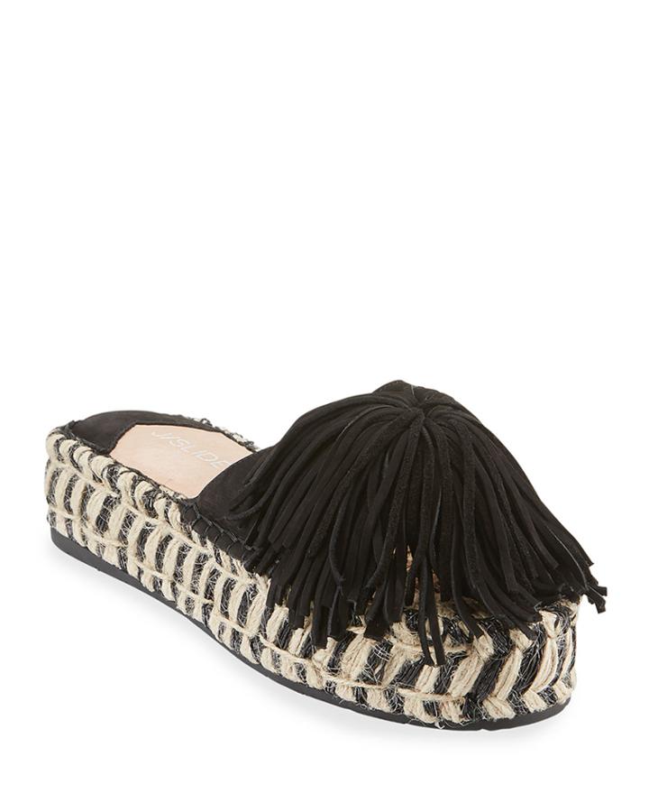 Ruby Suede Fringe Pom Espadrilles