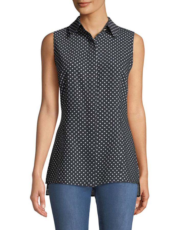 Dot-print Shirt-collared