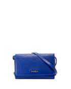 Classic Leather Crossbody Pouch, Blue