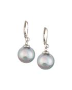 12mm Gray Pearl Drop Earrings