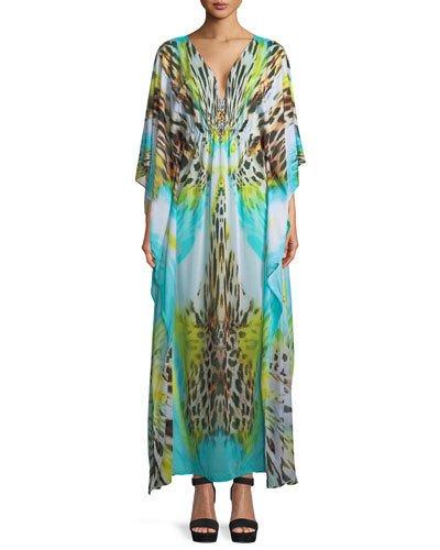 Mixed-print Caftan