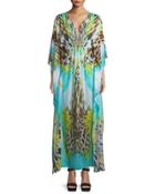 Mixed-print Caftan