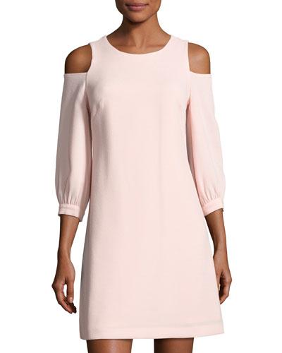 Cold-shoulder Shift Dress, Blush