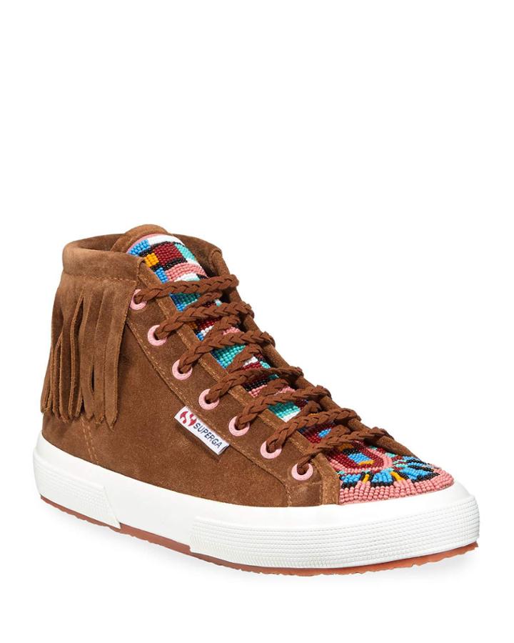 Beaded Suede Mid-top