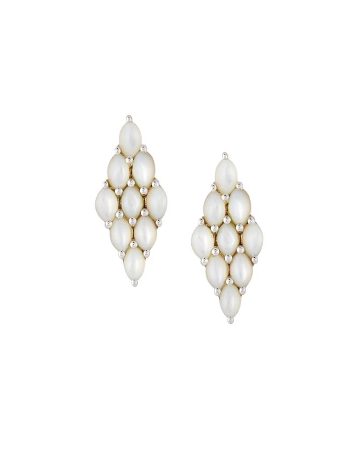 Honeycomb Post Earrings, Mother-of-pearl