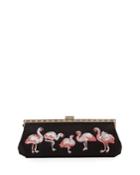 Flamingo Beaded Cocktail Clutch Bag