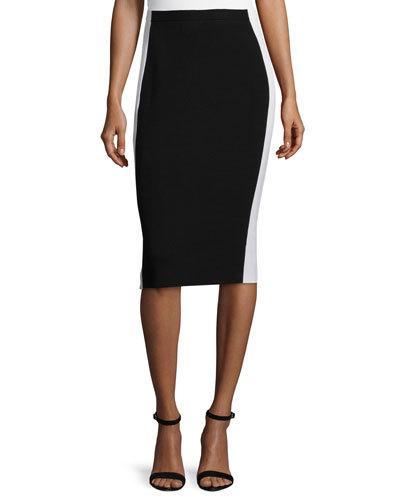 Colorblock Pencil Skirt, Black/cloud