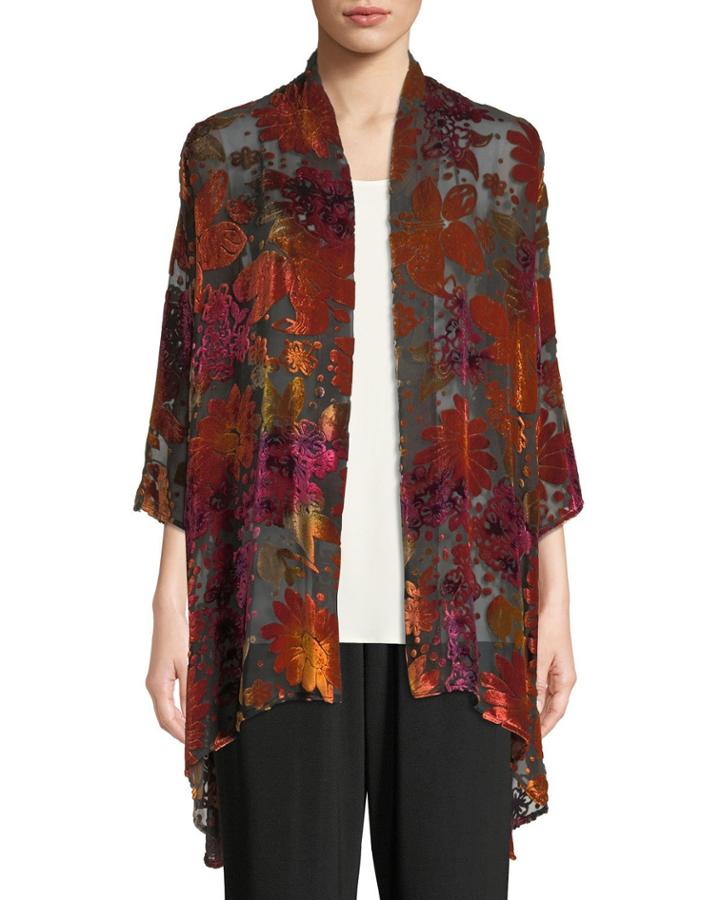 Evening Bouquet Velvet Burnout Cardigan