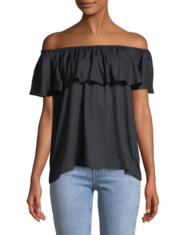 Off-the-shoulder Flounce Blouse