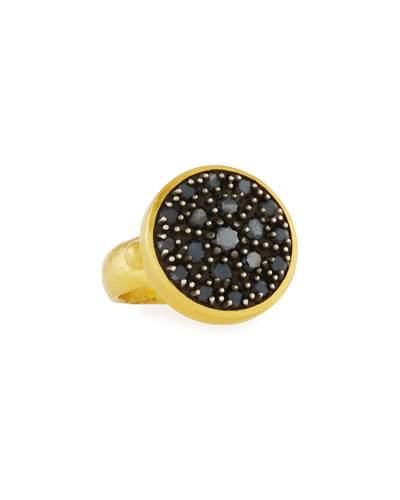 Moonstruck 24k Pave Black Diamond Ring,