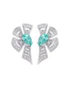 18k White Gold Diamond & Emerald Earrings