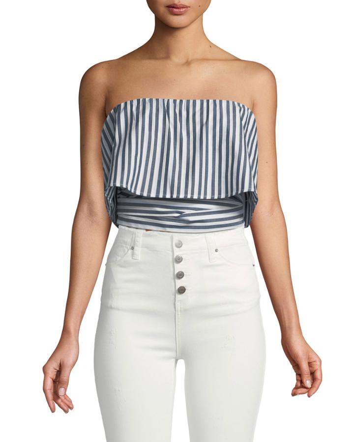 Cornflower Strapless Crop Top