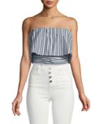 Cornflower Strapless Crop Top