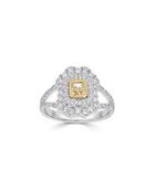 18k White Gold Square-shaped Fancy Diamond Ring.