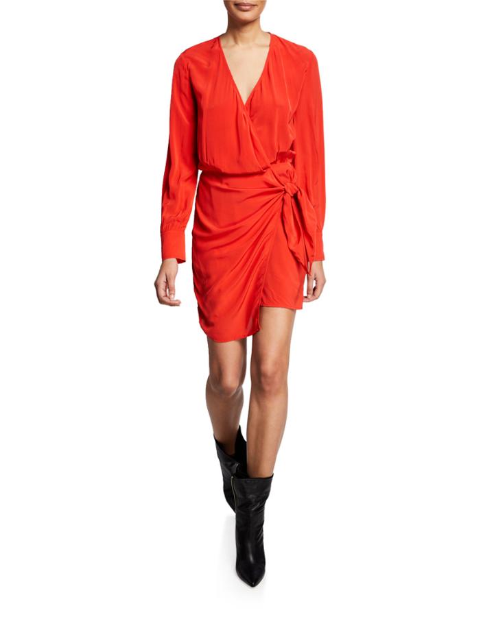 Ophie Long-sleeve Wrap Dress