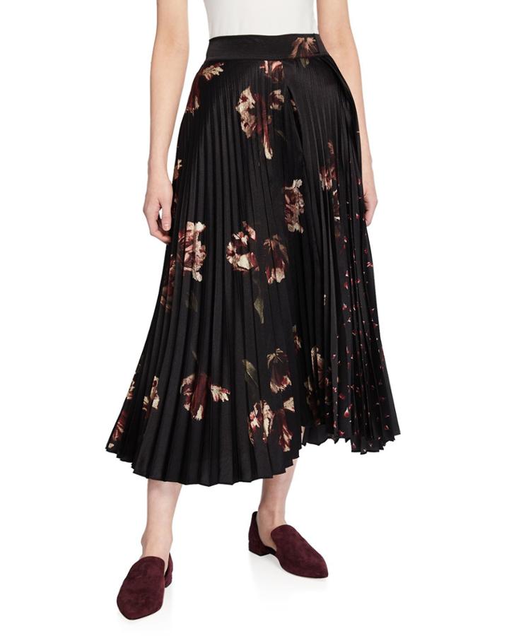 Mixed Tulip-print Pleated