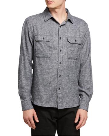 Men's Long-sleeve Flap-pocket