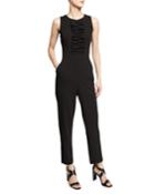 Ruched Front Straight-leg Jumpsuit