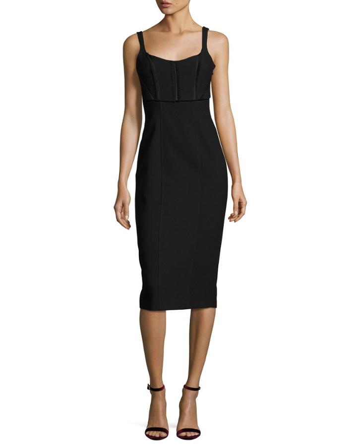 Ellette Sleeveless Sheath Midi Dress, Black