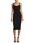 Ellette Sleeveless Sheath Midi Dress, Black