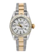 Pre-owned 26mm Oyster Perpetual Datejust Watch With Diamond Bezel, Gold/silver