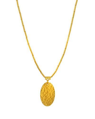 Mango 24k Oval Pendant Necklace
