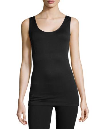 Yummie Tummie Seamless Stomach-slimming Tank Top, Black, Women's,