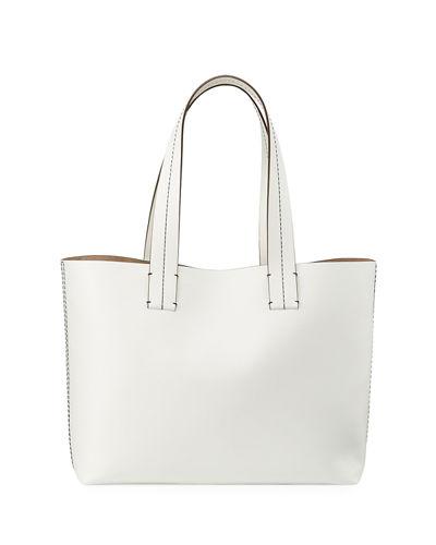 Farrah Topstitch Leather Tote Bag