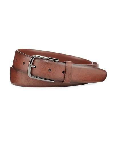 Park Ave Leather Belt, Brown
