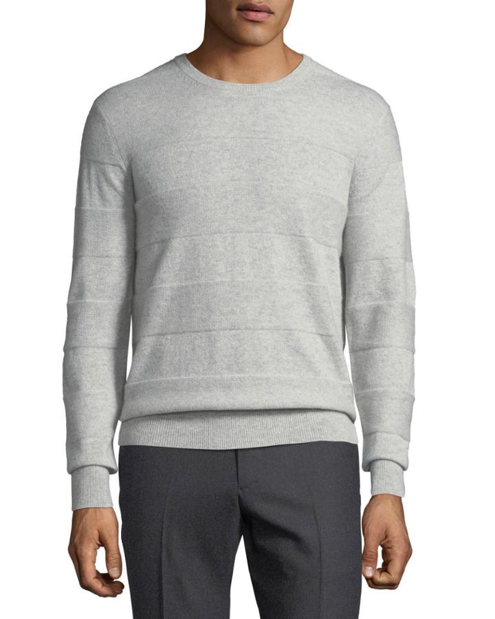Men's Cashmere Textured-stripe