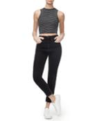 Striped Muscle Crop Tank