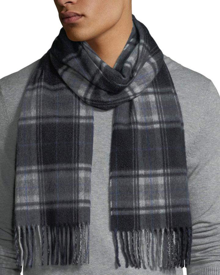 Men's Large Cashmere Check Plaid